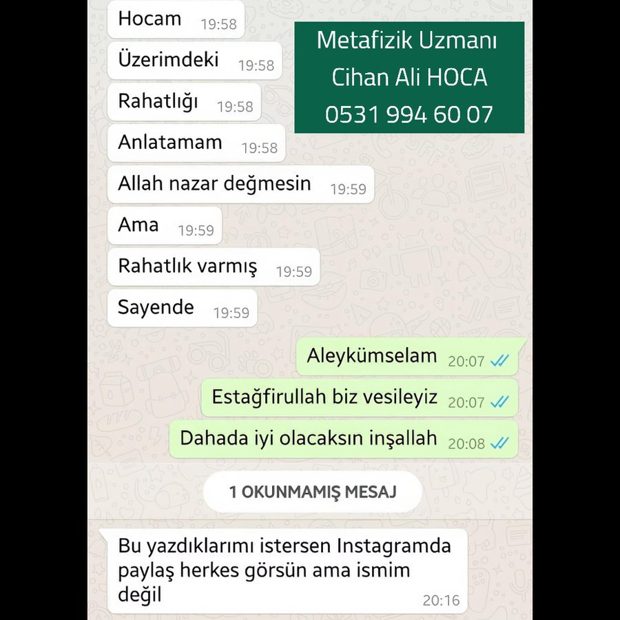 Danışandan WhatsApp mesajı 2