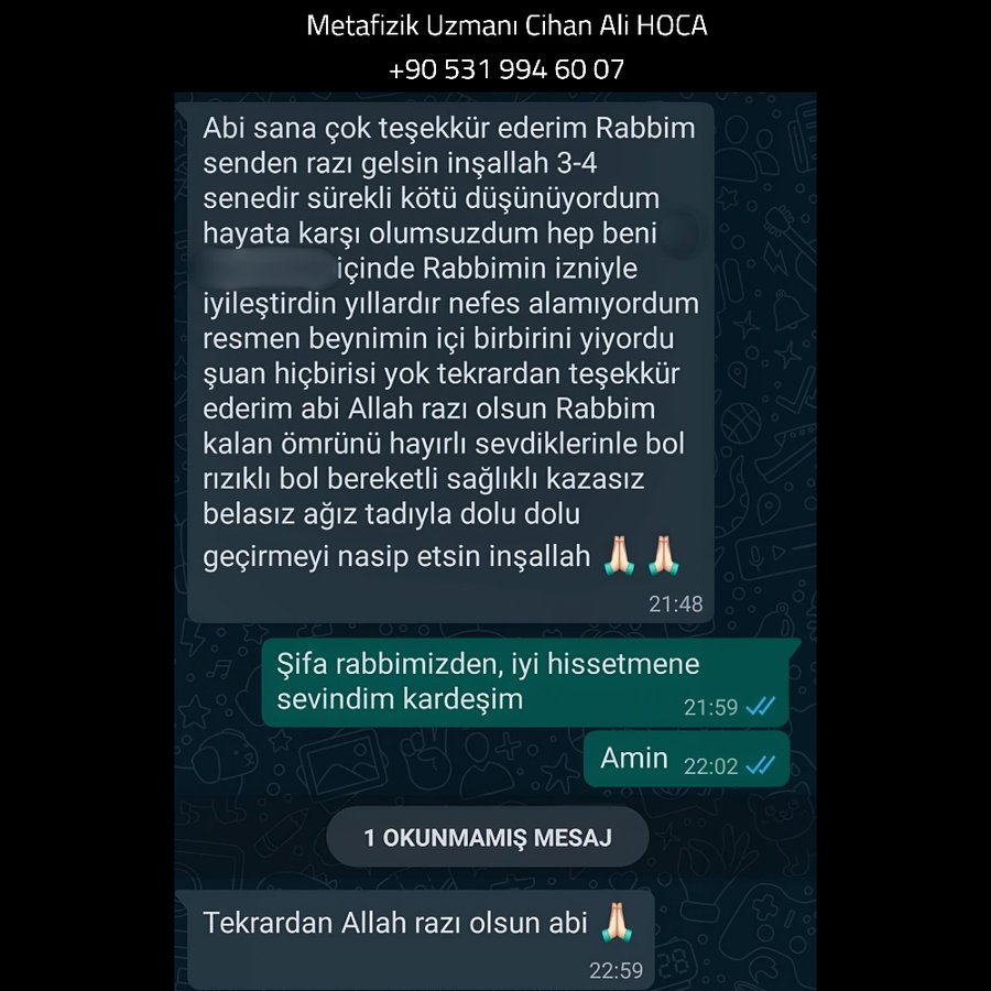 Danışandan WhatsApp mesajı 9